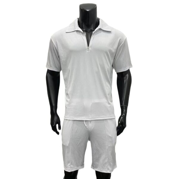 Summer Fashion Mens Clothing  Men's Suits New Zipper Polo Casual Short Sleeve Drawstring Shorts Men's Set - Image 8