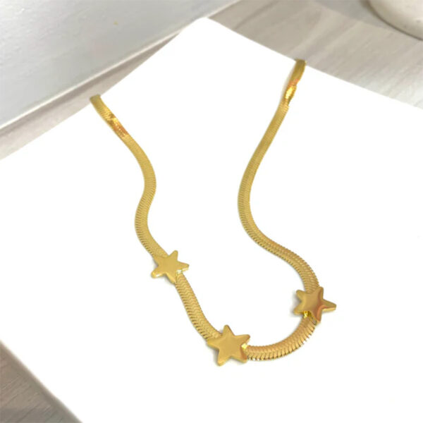 Ins Star Necklace Fashion Gold Stainless Steel Chain Necklace - Image 3