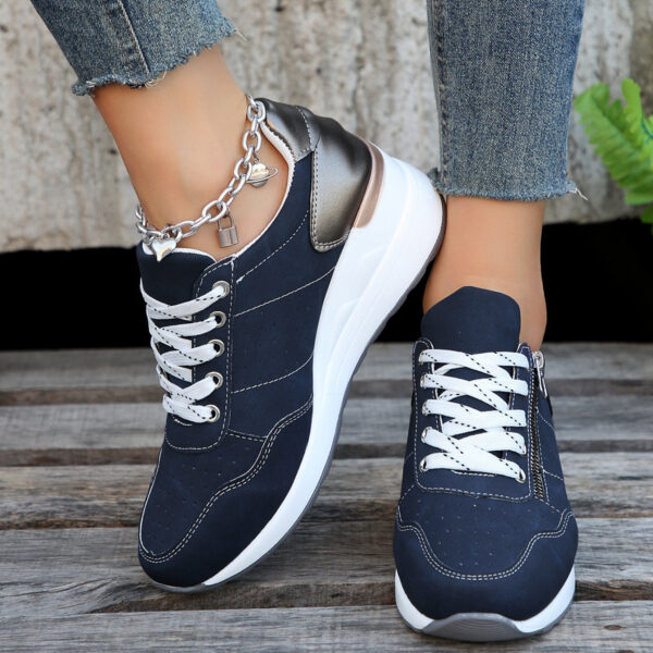 Fashion Lace-up Sneakers Women Cozy Tinck-soled Sports Shoes - Image 6