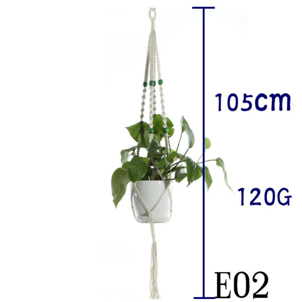 Flower Pot Net Bag Beige Cotton Rope Indoor Plant Hanger Hanging Basket Sling - Image 10