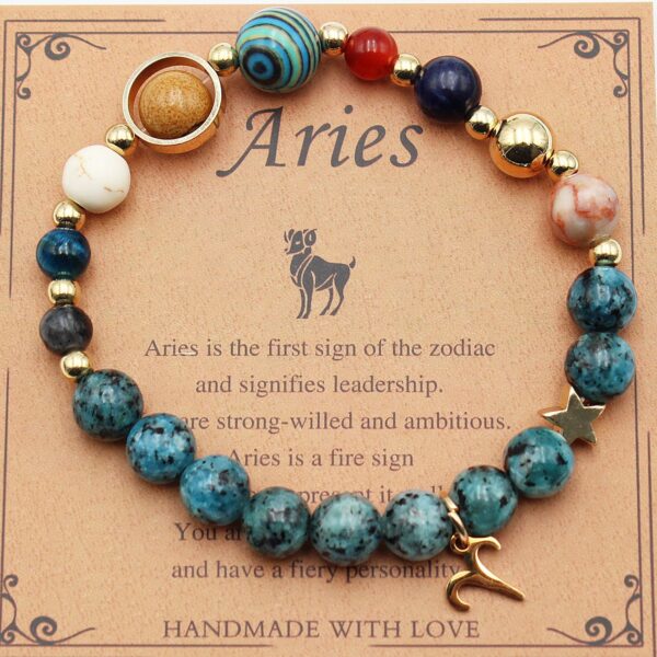 Eight Planets 12 Constellation Bracelet Natural Stone Hemp Stone - Image 3