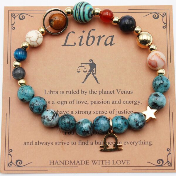 Eight Planets 12 Constellation Bracelet Natural Stone Hemp Stone - Image 2