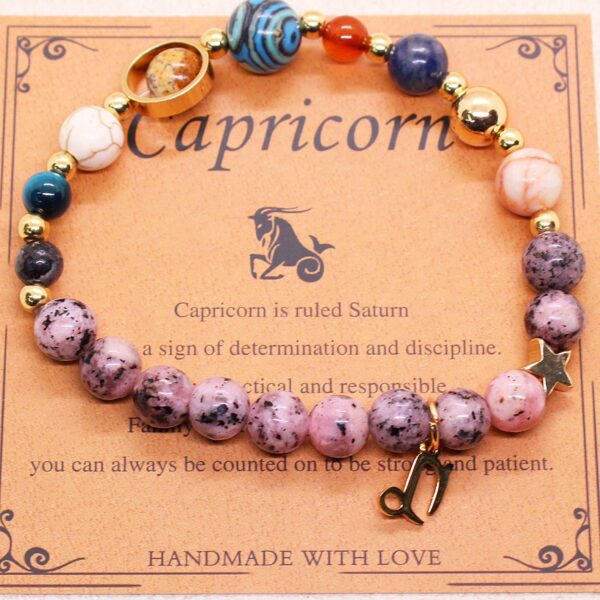 Eight Planets 12 Constellation Bracelet Natural Stone Hemp Stone - Image 6