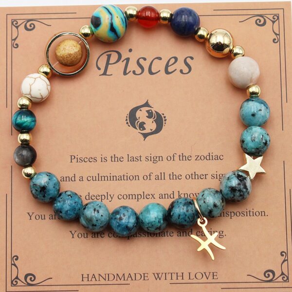 Eight Planets 12 Constellation Bracelet Natural Stone Hemp Stone - Image 8