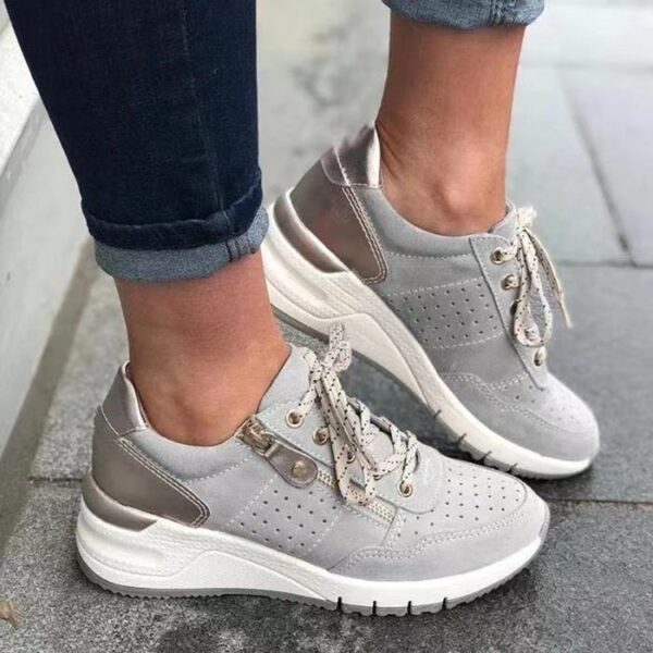 Fashion Lace-up Sneakers Women Cozy Tinck-soled Sports Shoes - Image 7