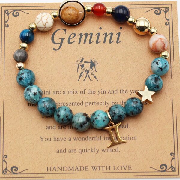 Eight Planets 12 Constellation Bracelet Natural Stone Hemp Stone - Image 7