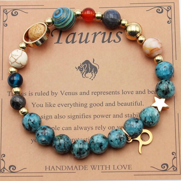 Eight Planets 12 Constellation Bracelet Natural Stone Hemp Stone - Image 4