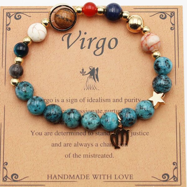 Eight Planets 12 Constellation Bracelet Natural Stone Hemp Stone - Image 10